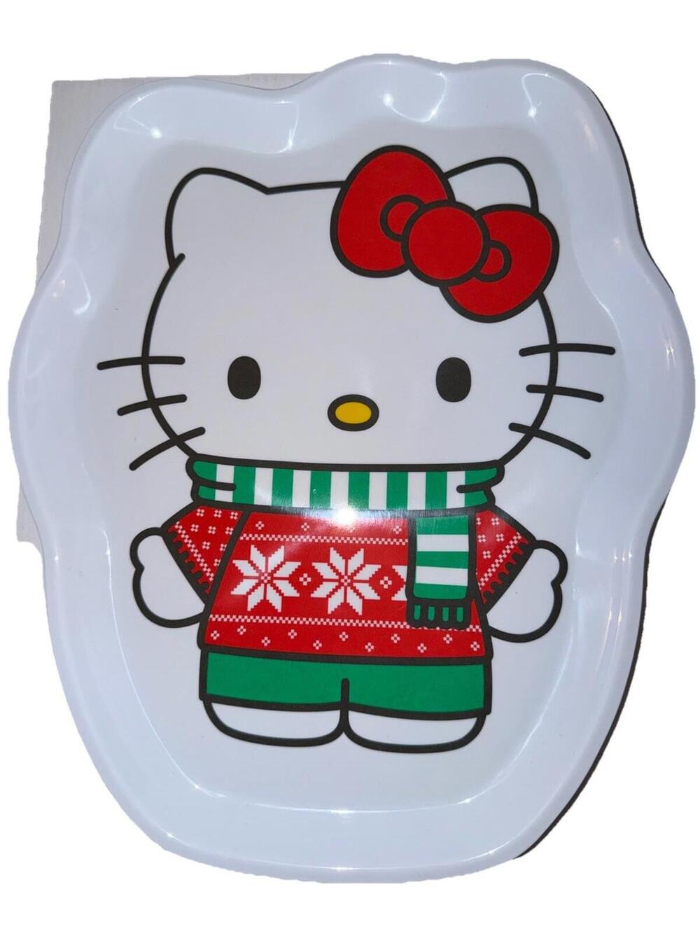NWT Hello Kitty Christmas Holiday Sweater Melamine Tray Platter Festiv 11.5"x14"